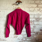 1960s Burgundy Knitted Unusual Button Cardigan Jumper