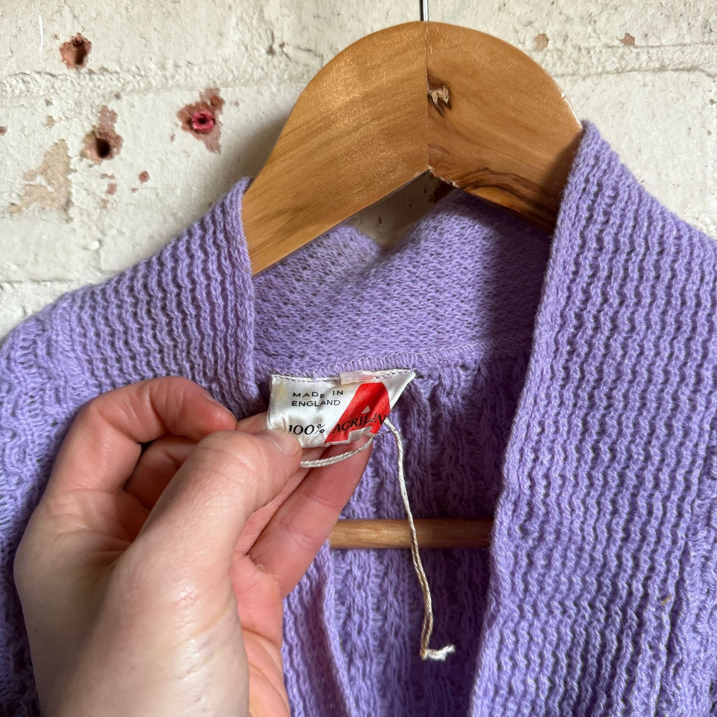 1960s Purple Knitted Cardigan Jumper