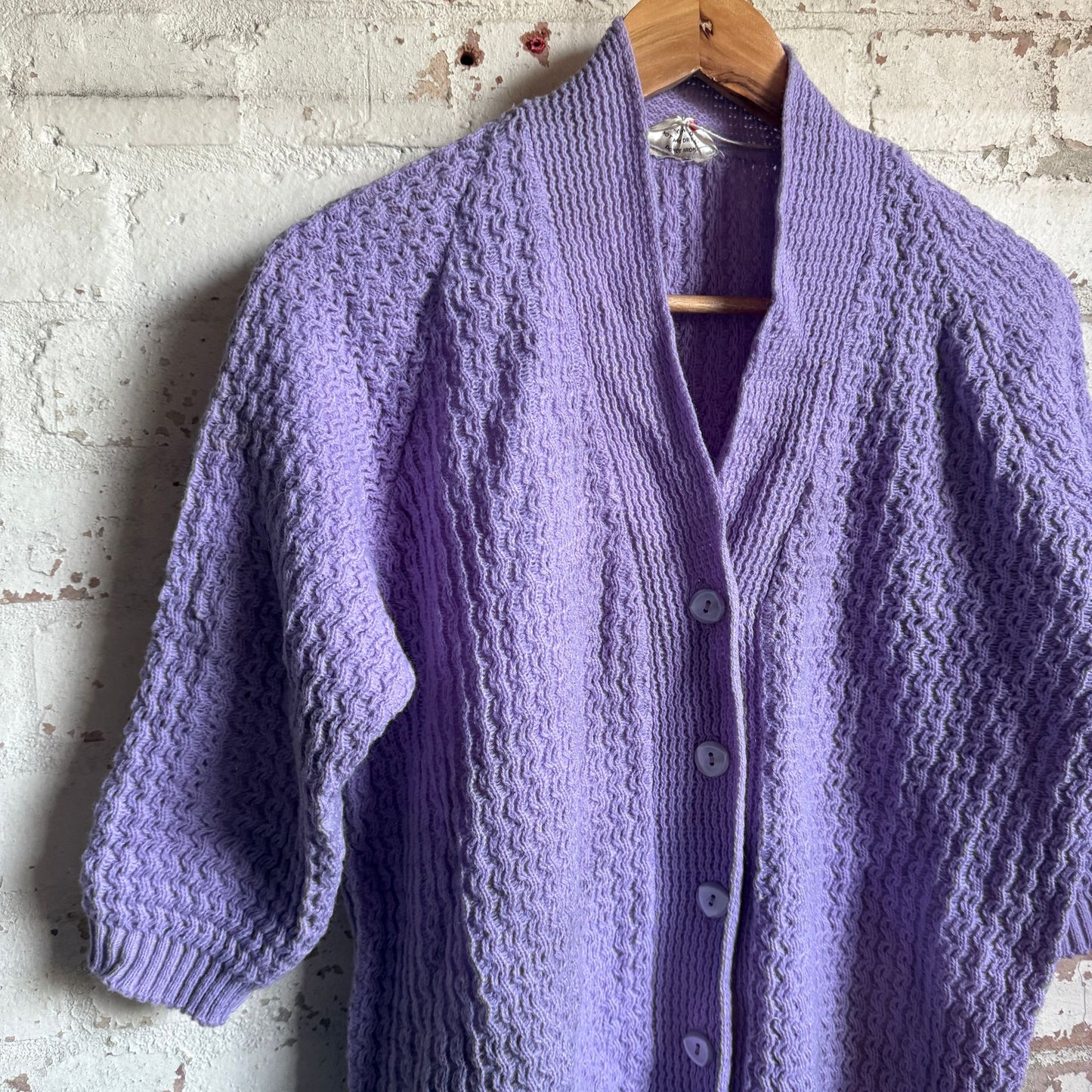 1960s Purple Knitted Cardigan Jumper