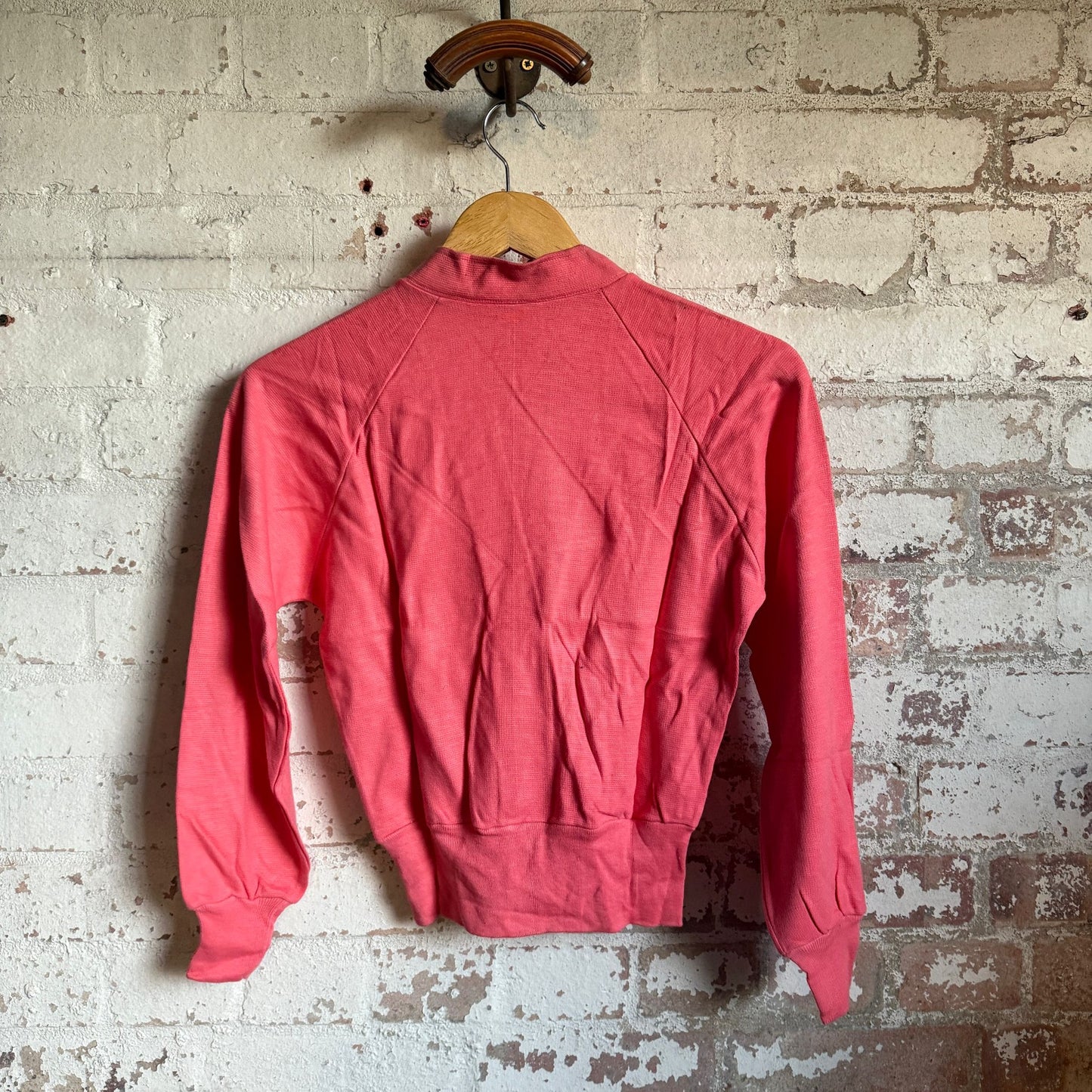 1960s Pink Cotton British Cardigan Sweatshirt
