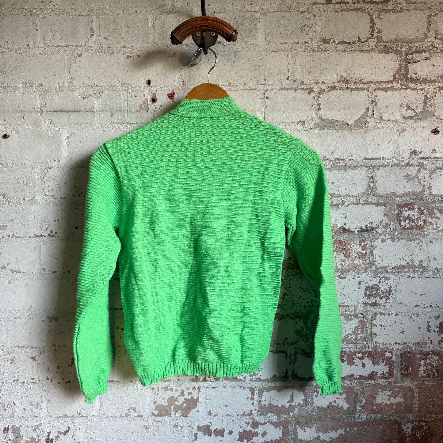 1960s Green Knitted Button Cardigan Jumper