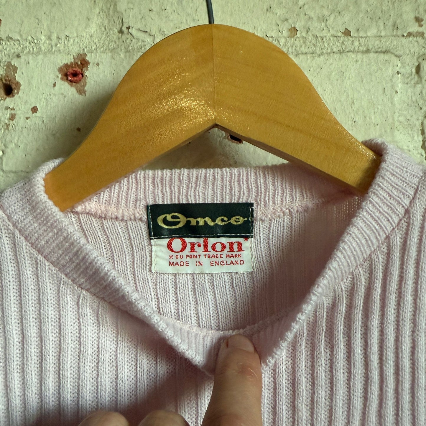1970s Pink Knitted British T-Shirt Top Jumper