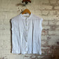 1960s White Knitted Patterned Sleeveless Top