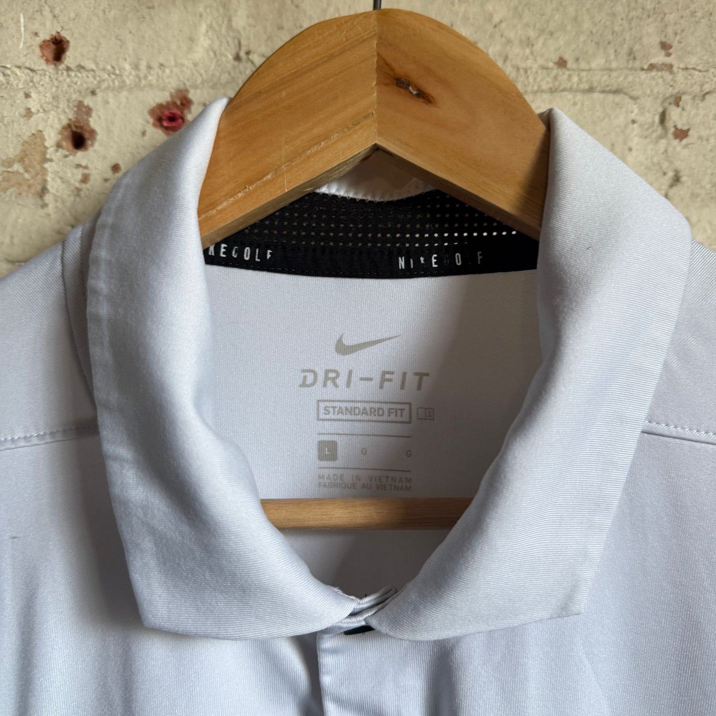 White Nike Golf Stripe Polo Shirt