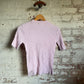1970s Pink Knitted British T-Shirt Top Jumper