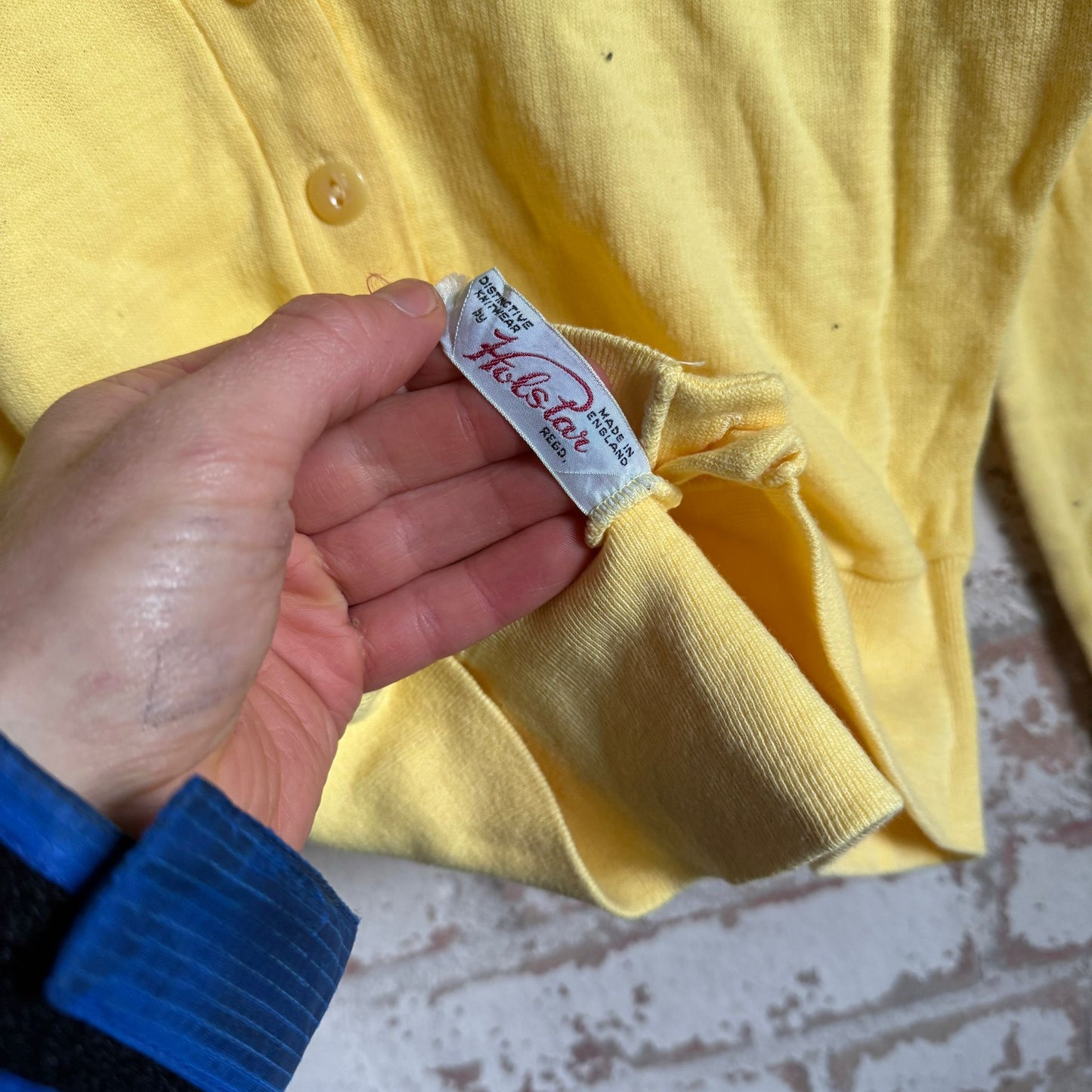 1960s Yellow British Button Cardigan Jumper