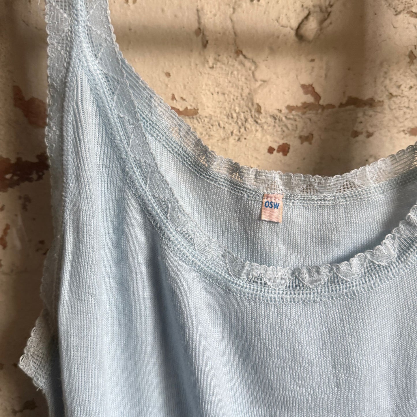 1950s Baby Blue Knitted Night Underwear Dress