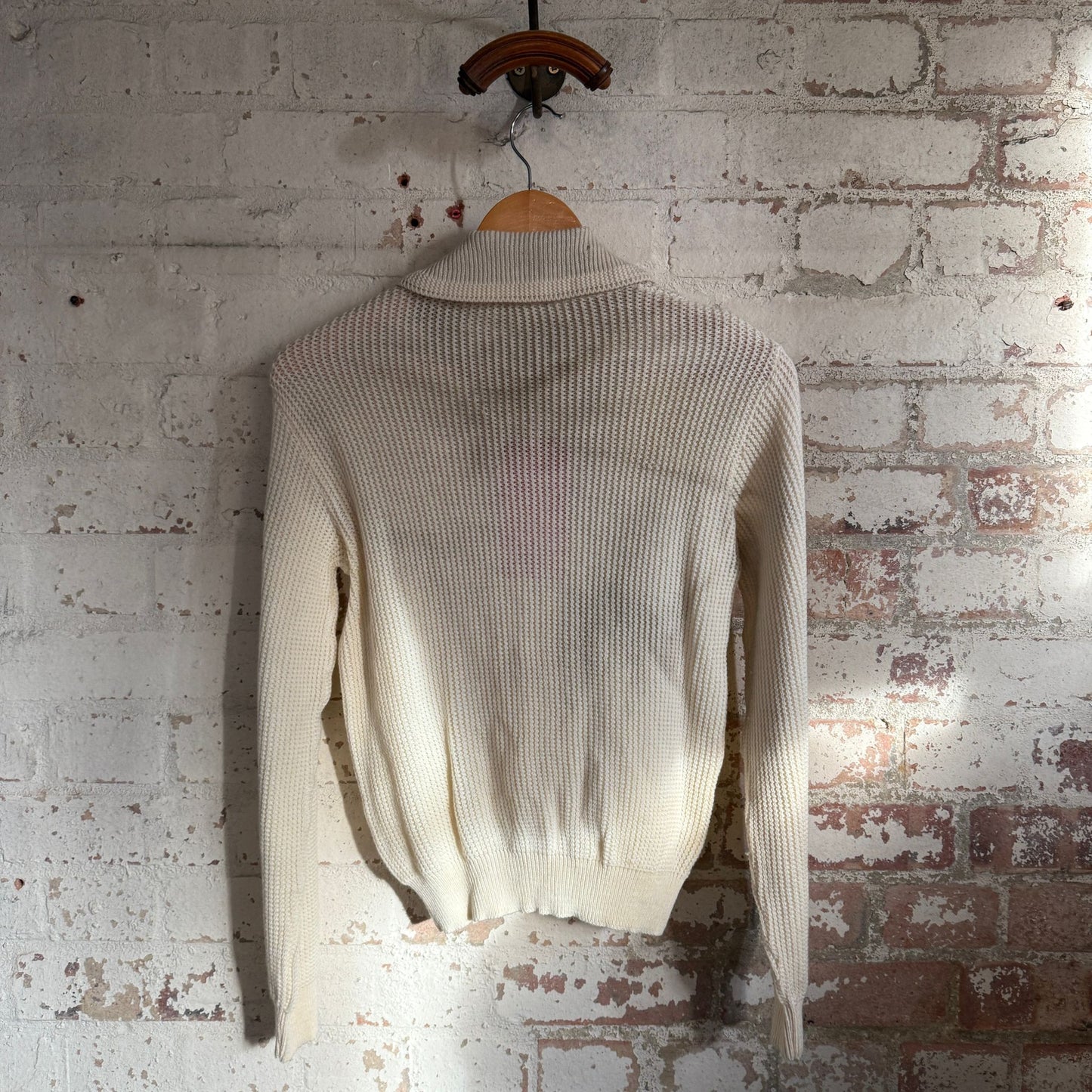 1950s Cream Knitted Cardigan Button Jumper