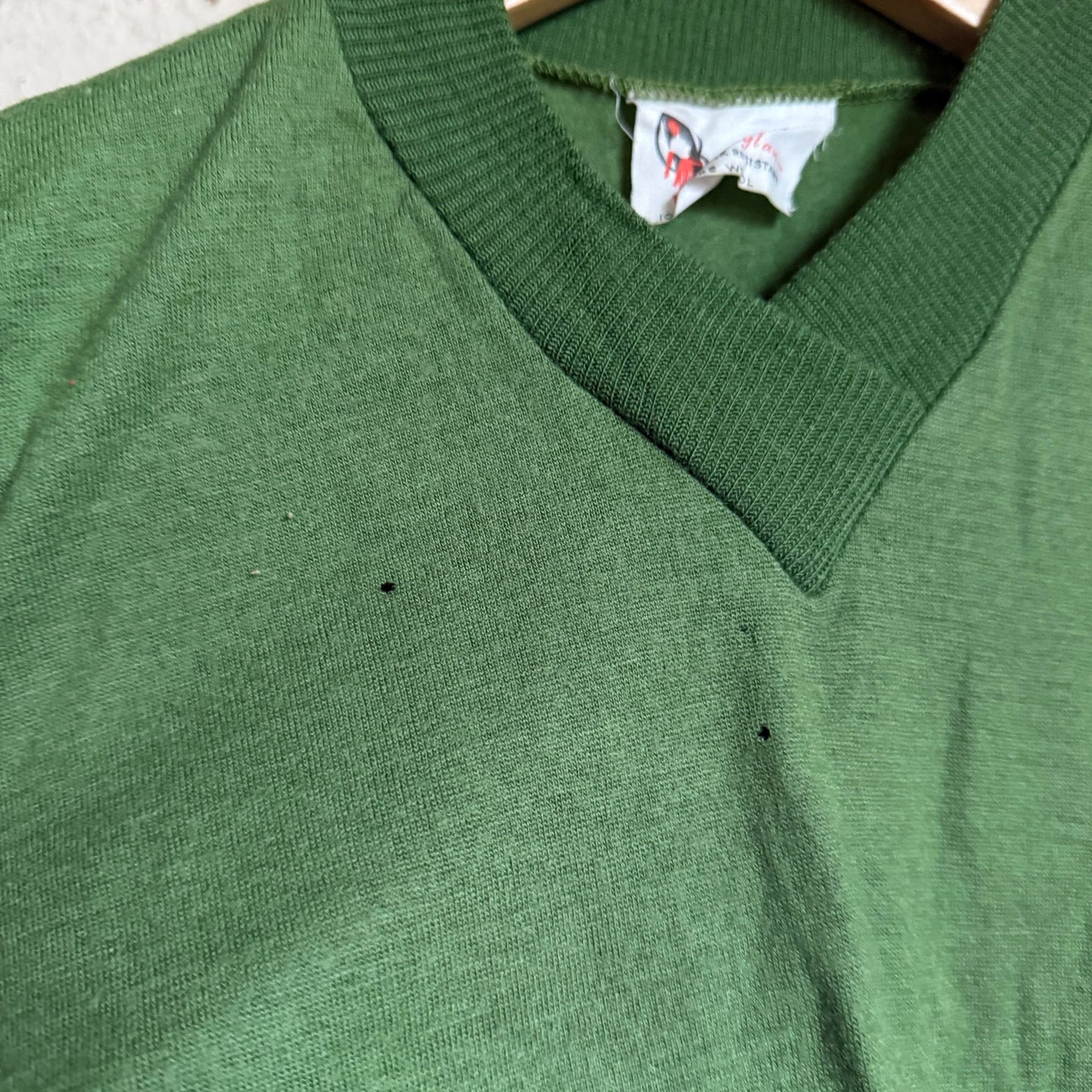 1950s Green Knitted Wool Tank Top Jumper