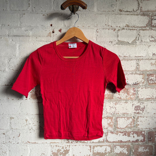 1970s Red Cotton Blank T-shirt