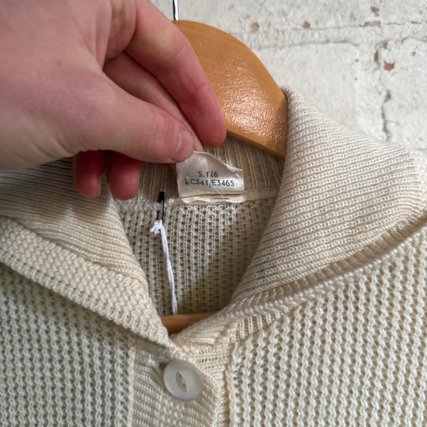 1950s Cream Knitted Cardigan Button Jumper