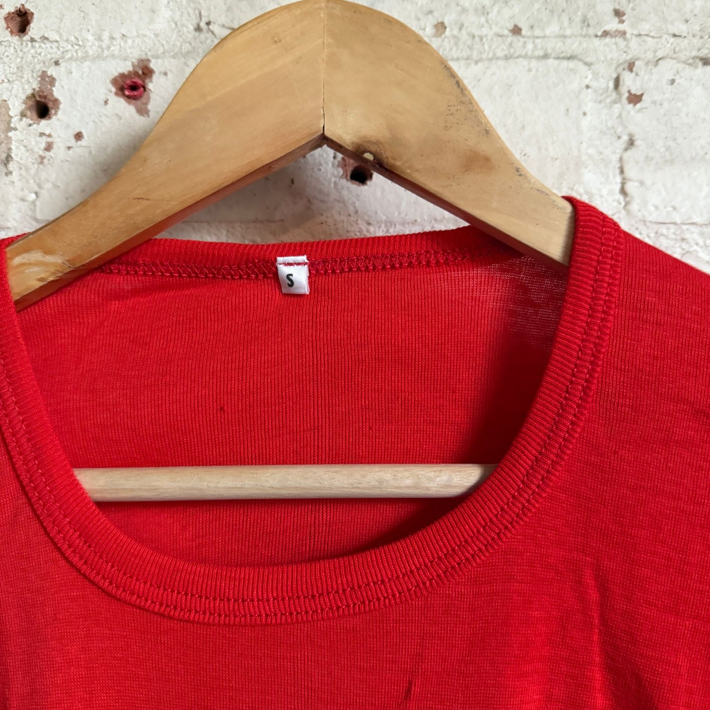 1970s Red Cotton Blank Ringer T-shirt
