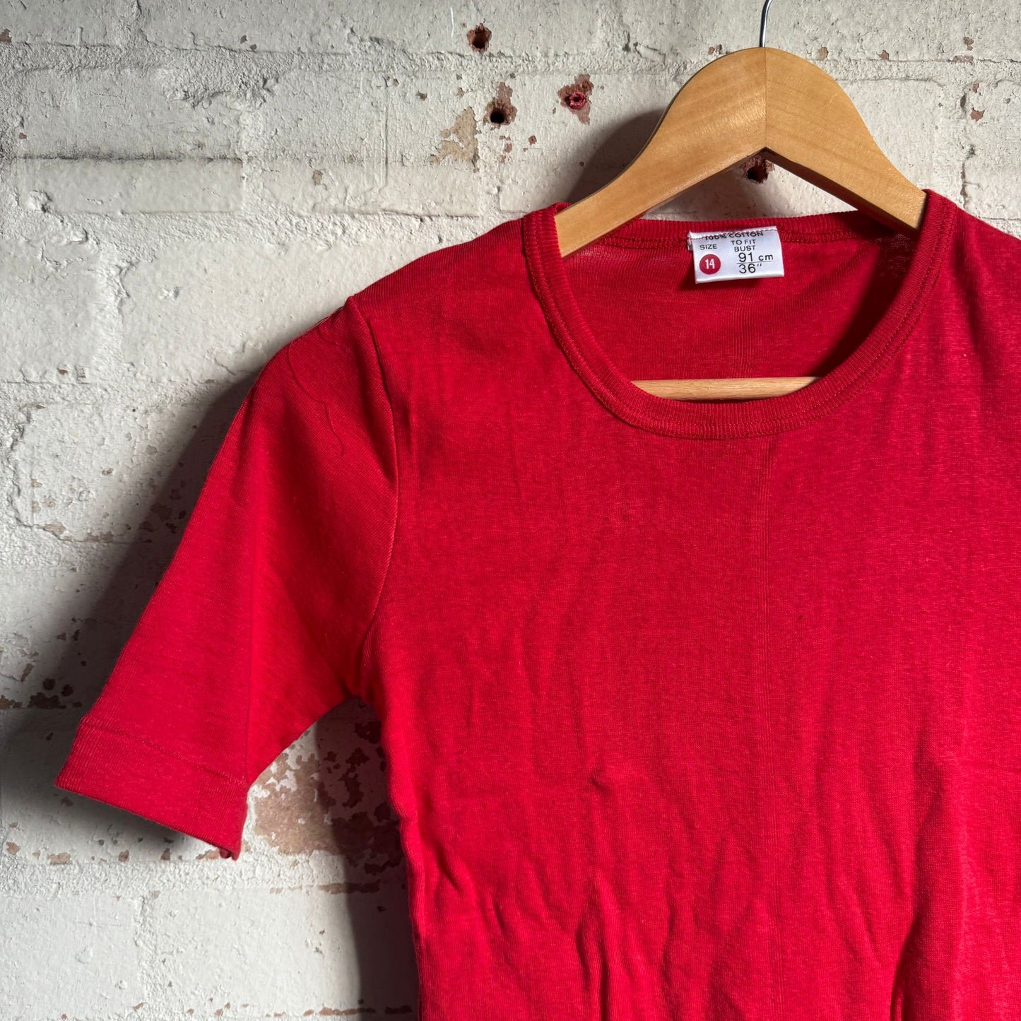 1970s Red Cotton Blank T-shirt