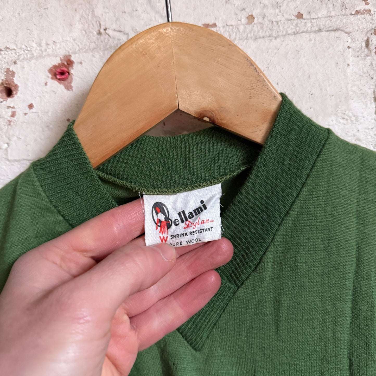 1950s Green Knitted Wool Tank Top Jumper