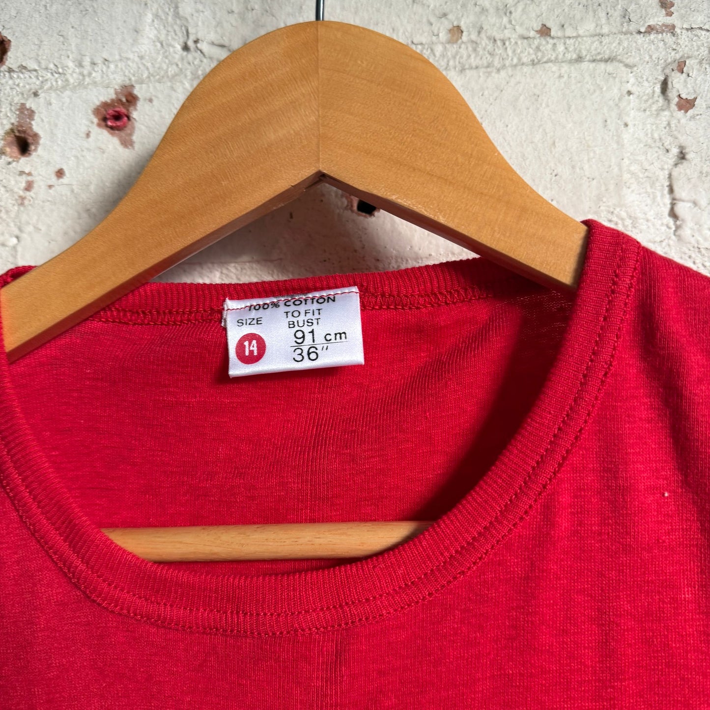 1970s Red Cotton Blank T-shirt