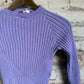 1970s Lilac Purple Knitted Cable Jumper