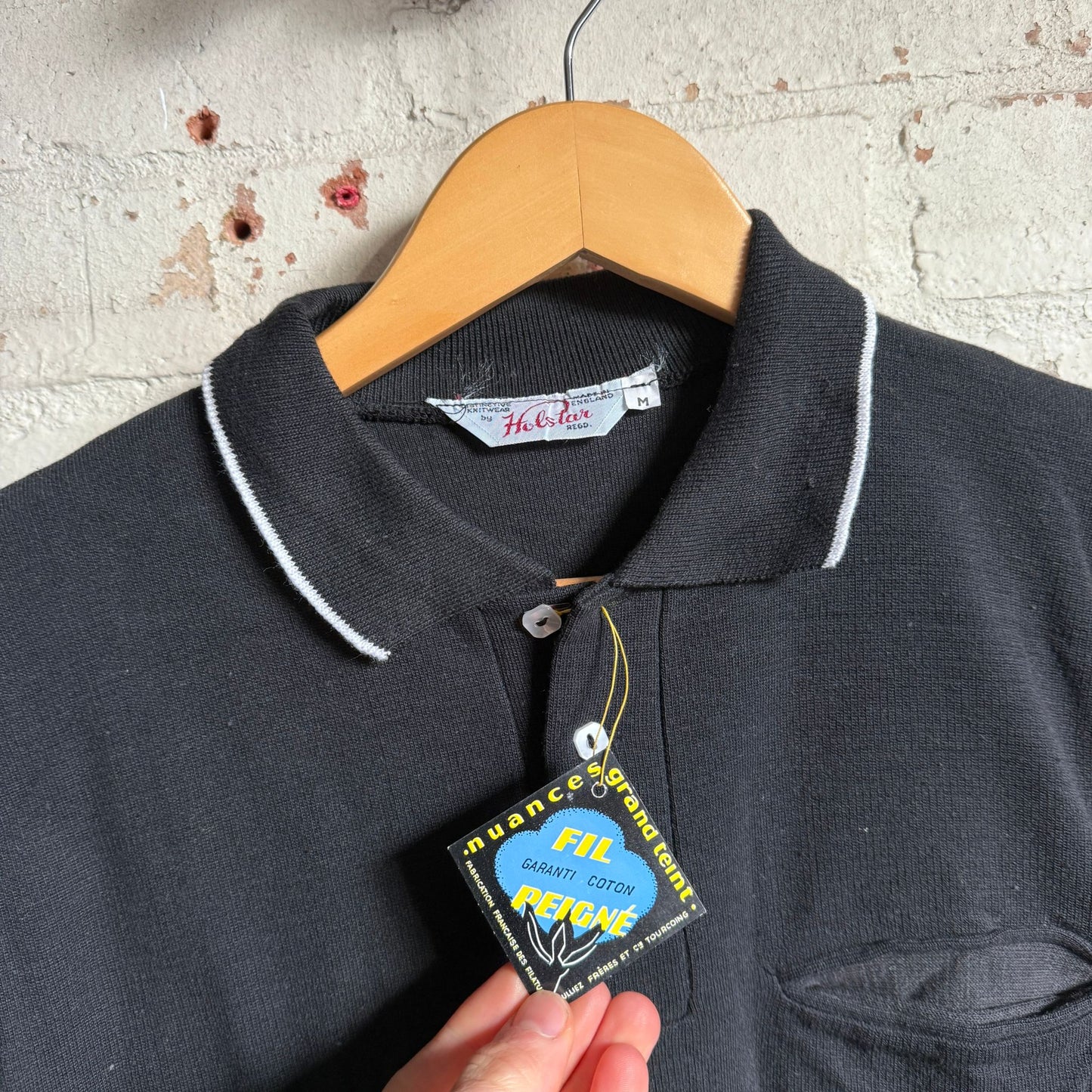 1960s Black British Holstar Polo Shirt