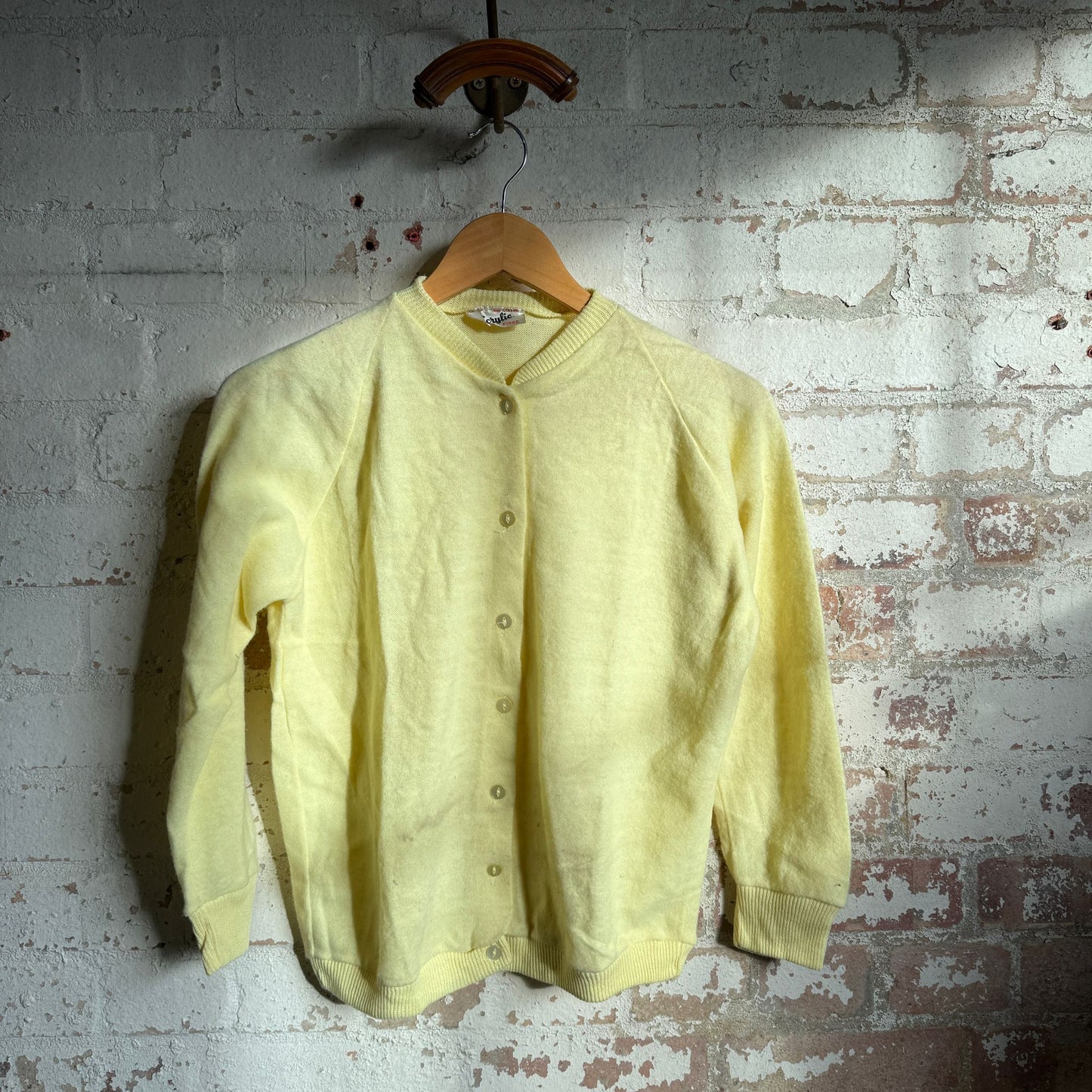 1950s Yellow British Cardigan Jumper