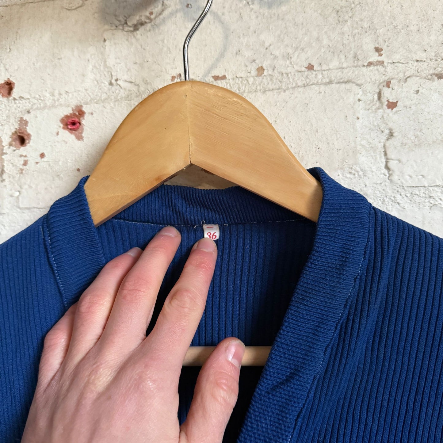 1960s Navy Button Knitted Cardigan Top