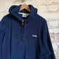 1990s Navy Ellesse 1/4 Zip Fleece Hoodie Jumper