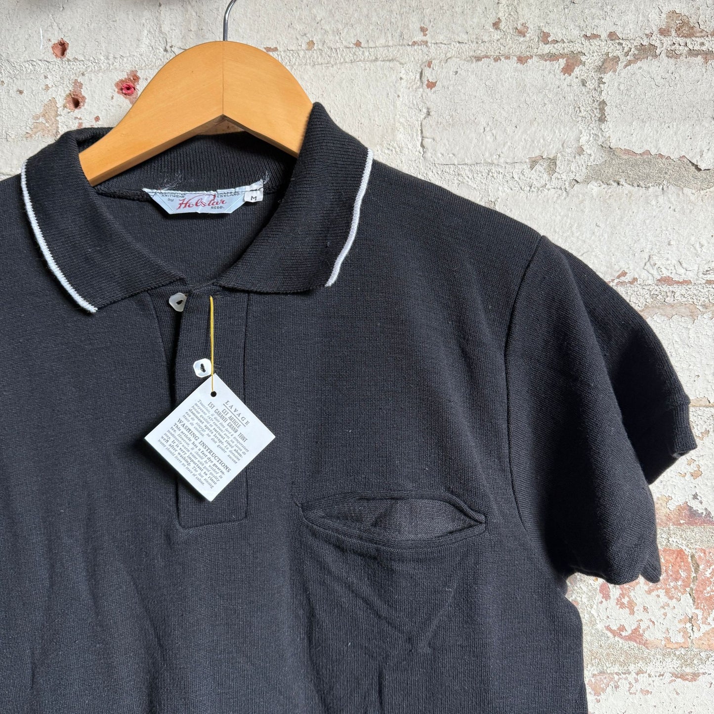 1960s Black British Holstar Polo Shirt
