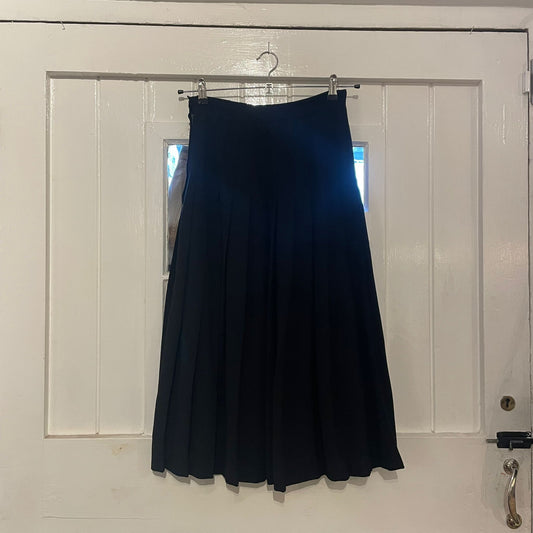 1990s Hobbs Black Pleated Skirt