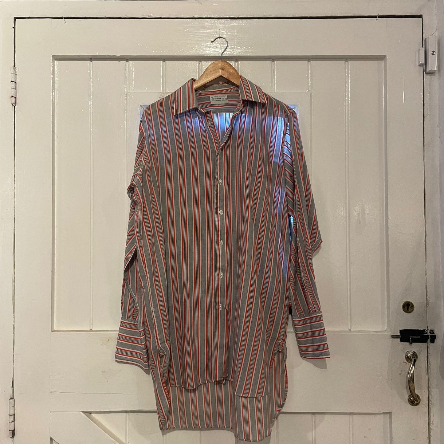 1960s Black and Red Stripe British Formal Shirt