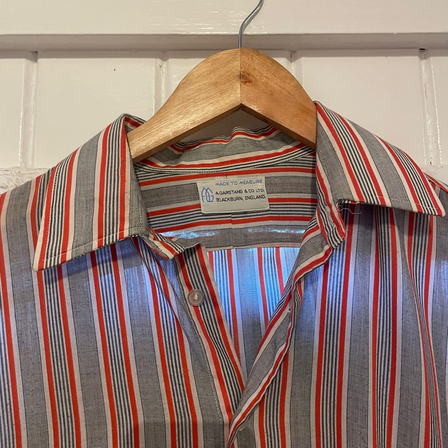 1960s Black and Red Stripe British Formal Shirt