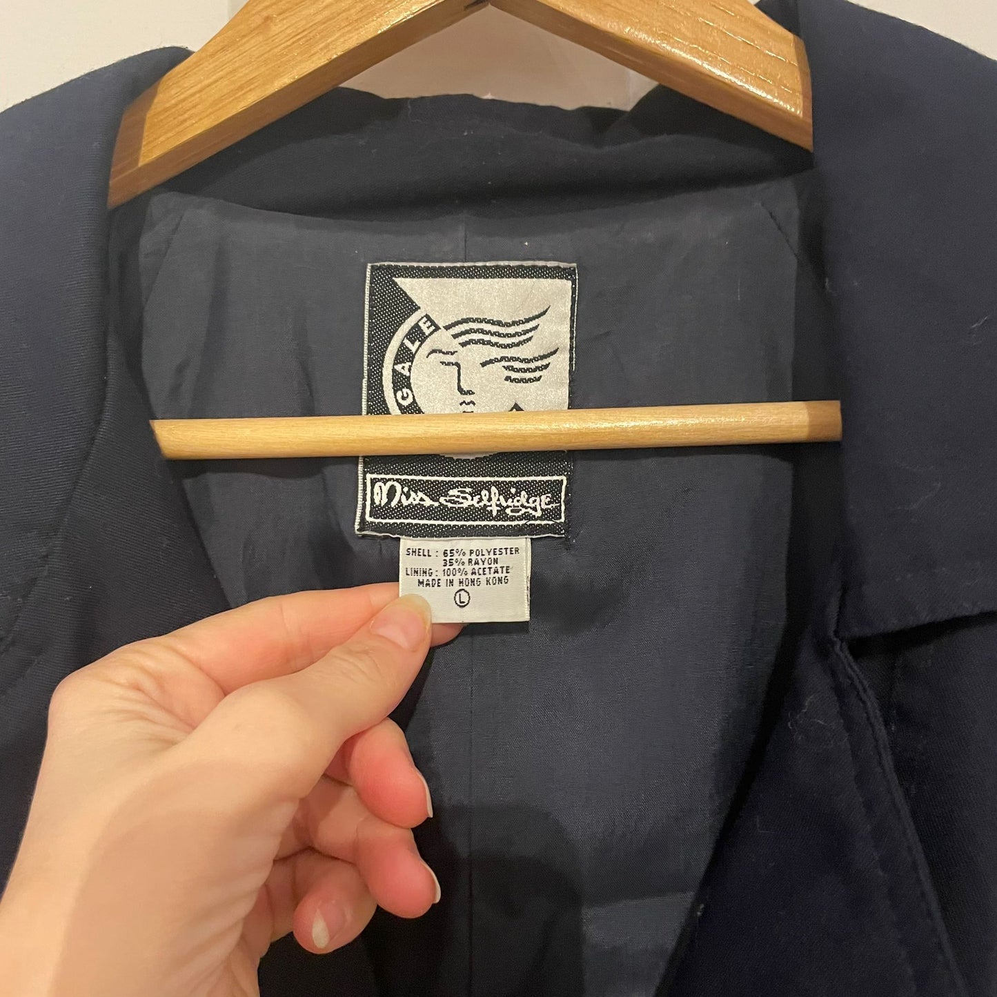 1970s Navy Miss Selfridge Belted Mac Coat