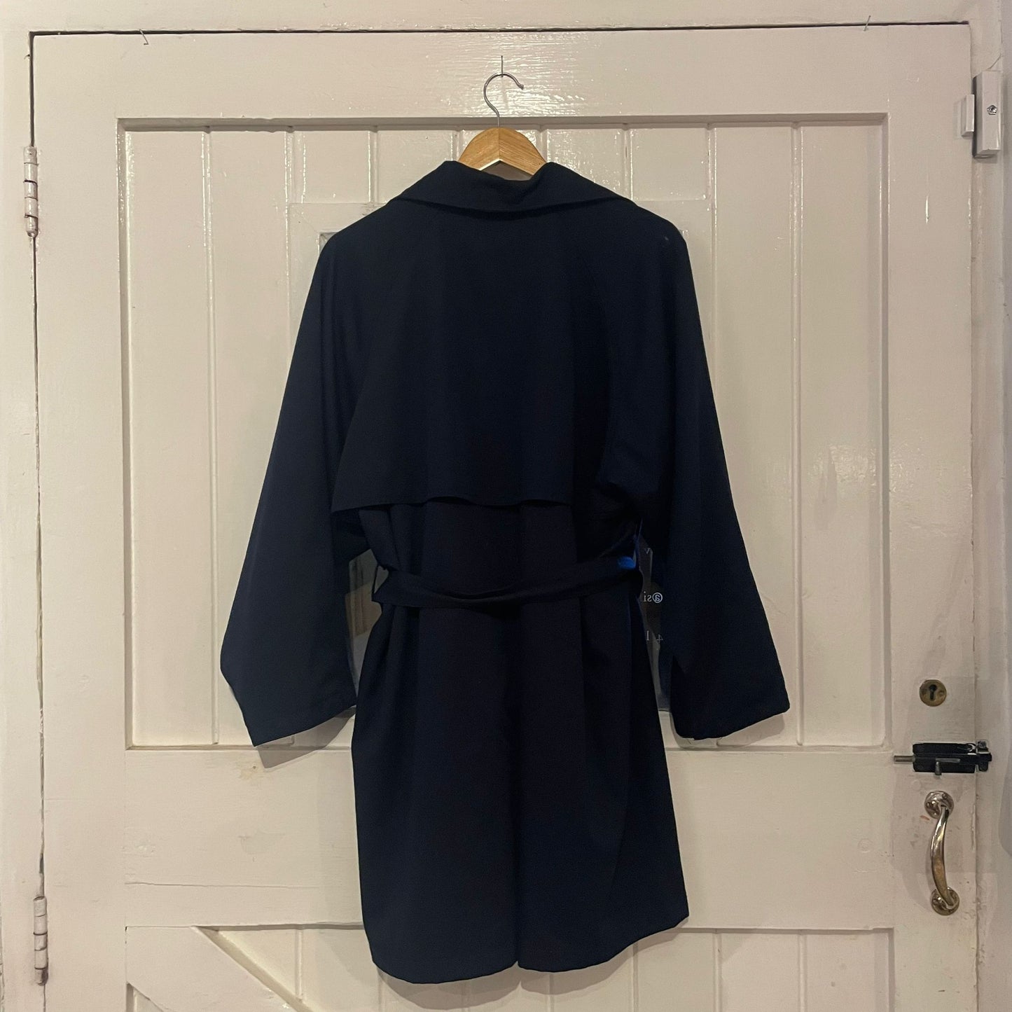 1970s Navy Miss Selfridge Belted Mac Coat