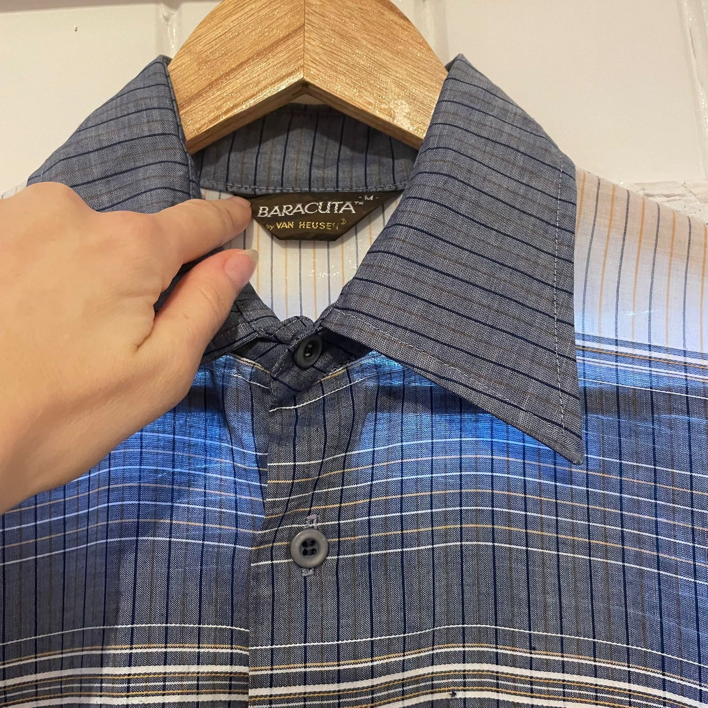 1970s Navy Baracuta Stripe Shirt