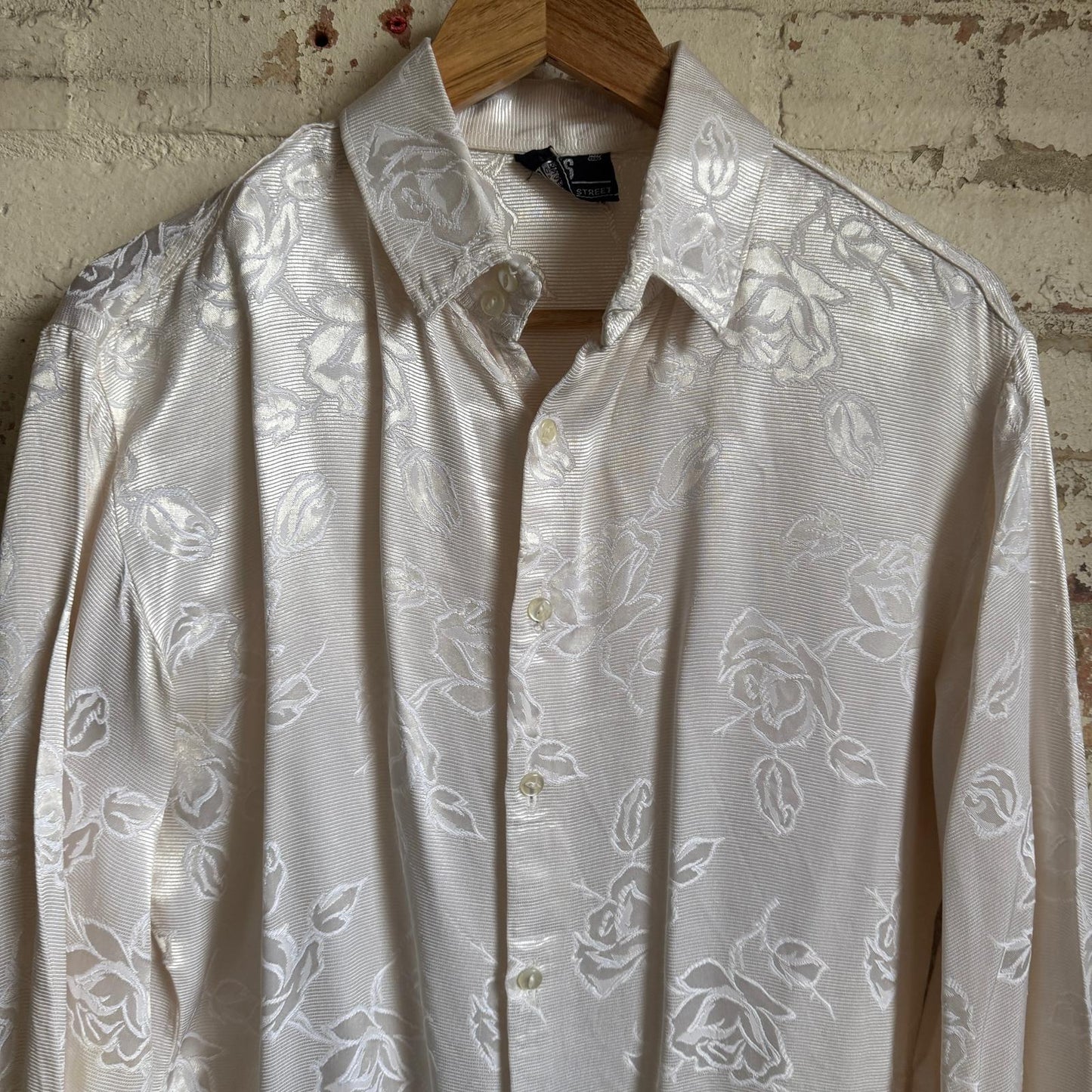 1960s White Carnaby Street Silk Blouse Shirt