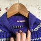 1940s 1950s Purple Stripe Knitted Wool Jumper