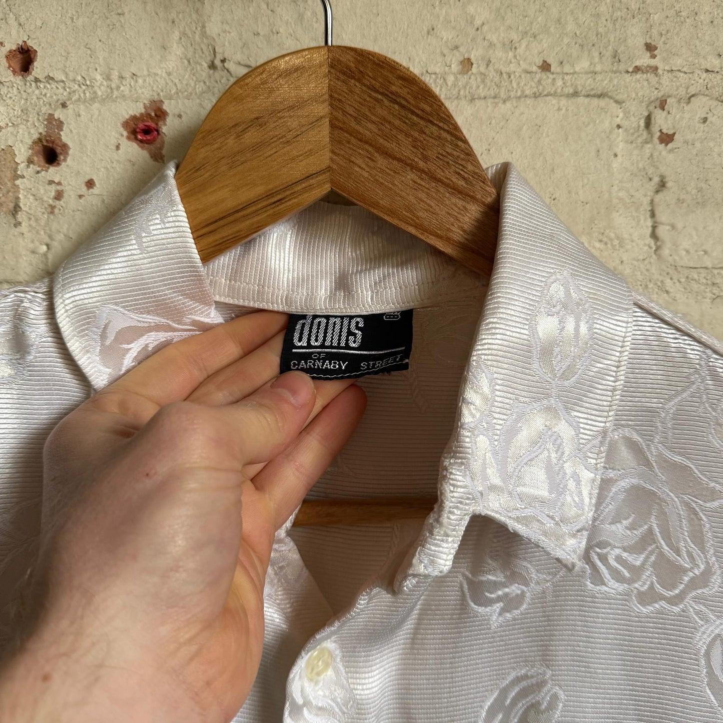 1960s White Carnaby Street Silk Blouse Shirt
