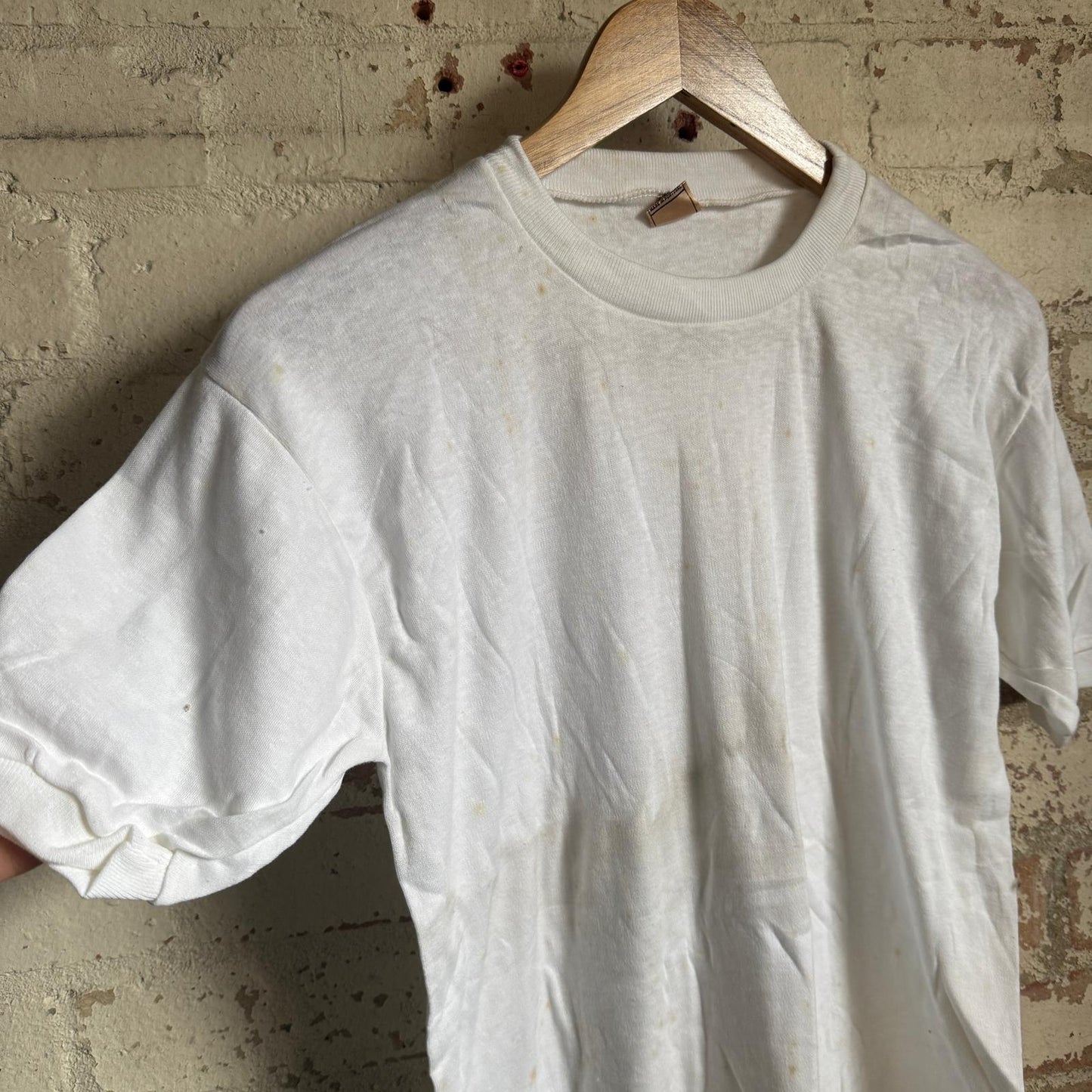1970s White Blank Cotton T-shirt