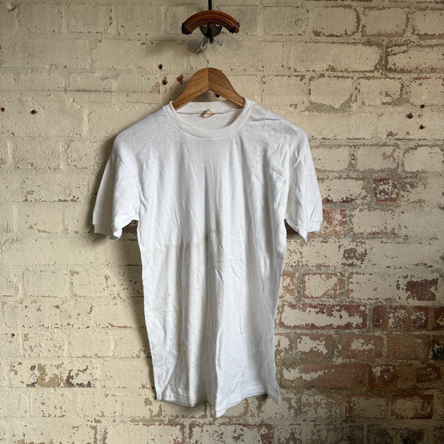 1970s White Blank Cotton T-shirt