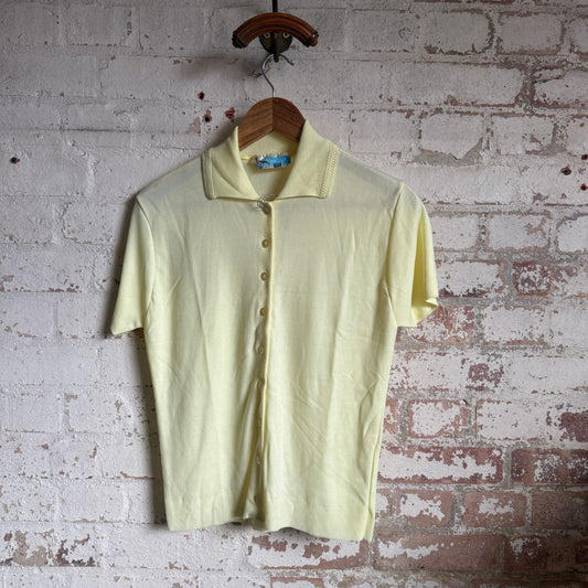 1970s Yellow British Button Up Shirt