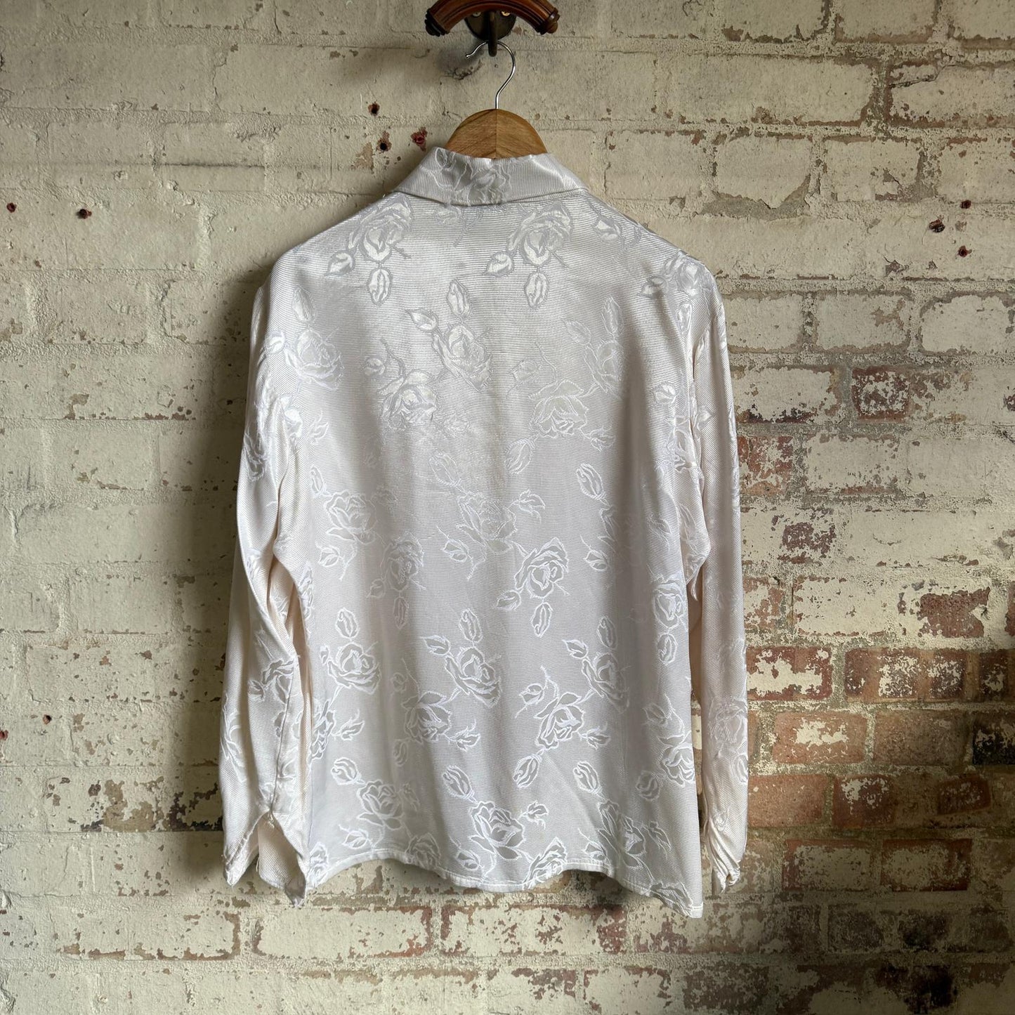 1960s White Carnaby Street Silk Blouse Shirt
