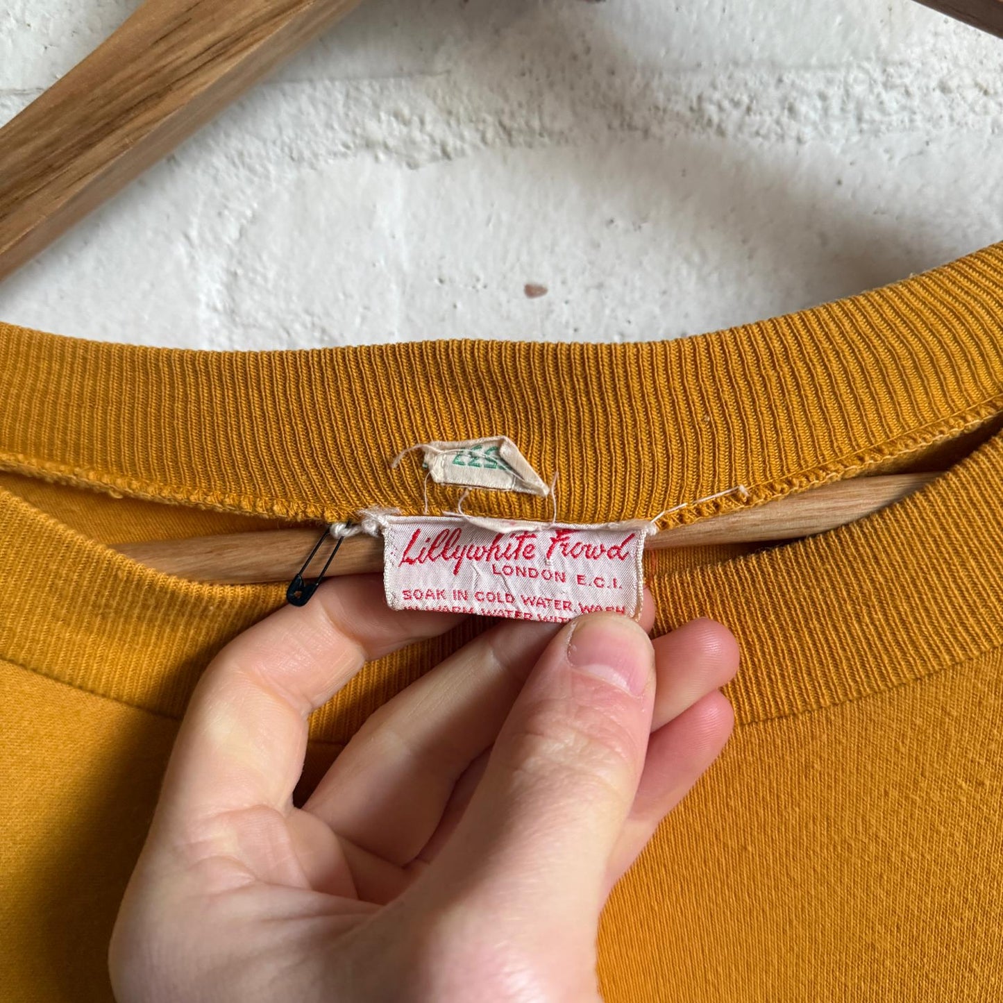 1950s 1960s Lilywhites Mustard British Long Sleeve Football Top