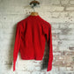 1960s Red Wool Knitted Cardigan Jumper