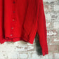 1960s Red Wool Knitted Cardigan Jumper