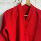 1960s Red Wool Knitted Cardigan Jumper