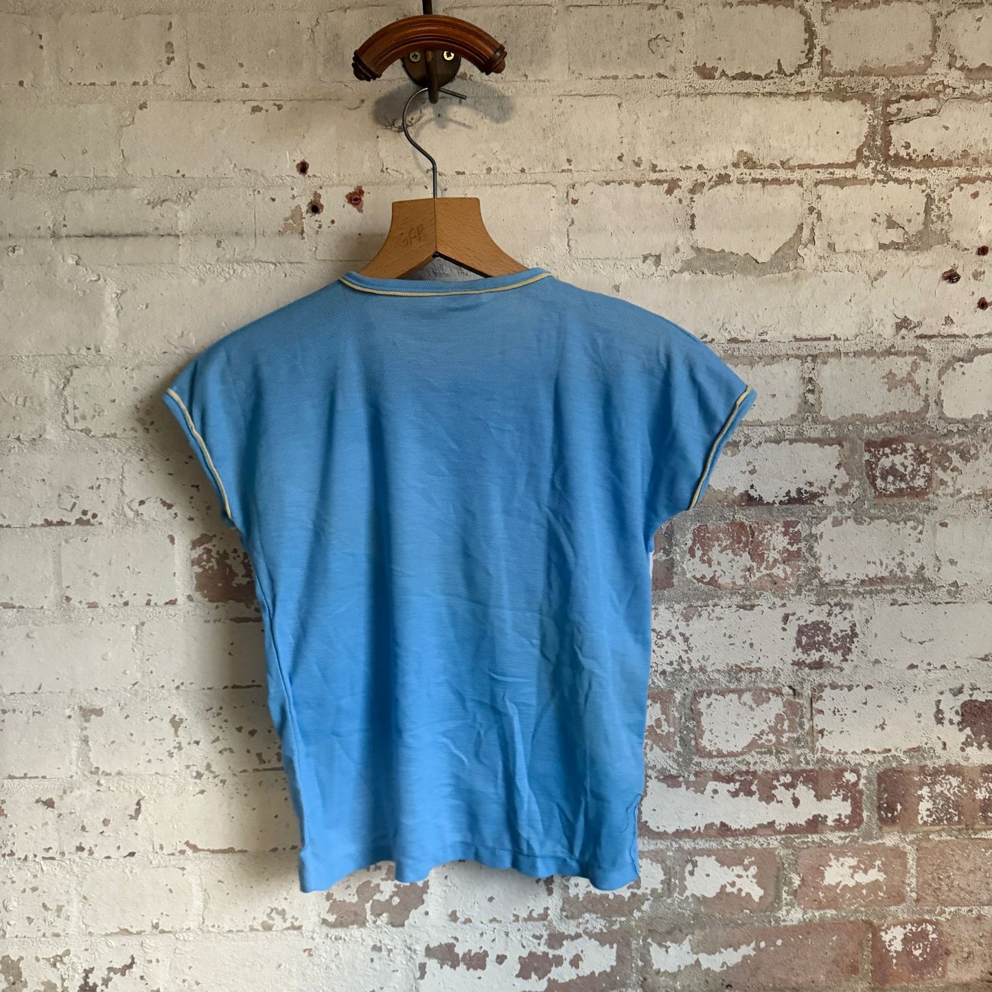 1980s Blue Gucci Pucci Vest Blouse Top