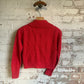 1960s Red Knitted Button Cardigan Jumper