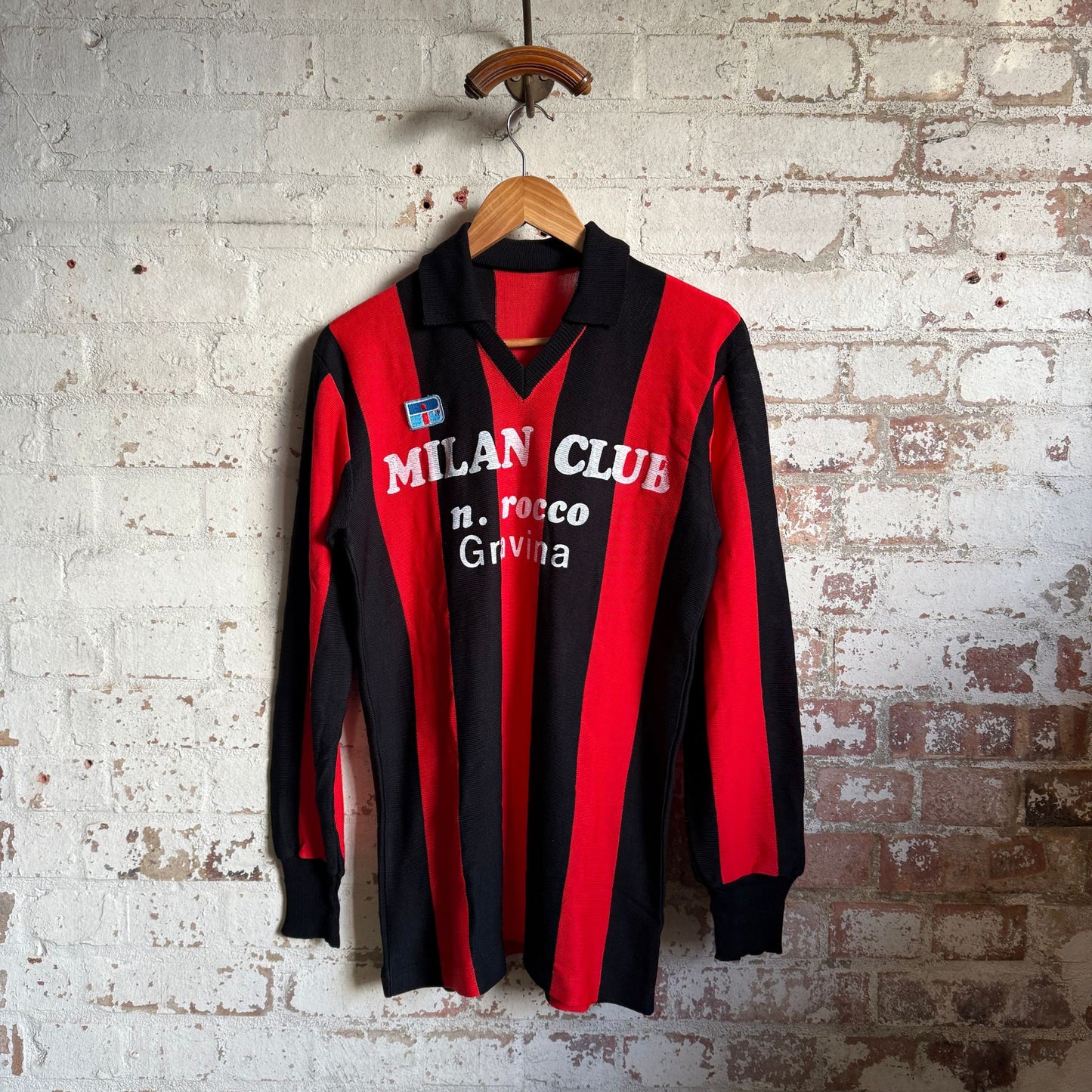 1970s Red and Black Milan Club Football Shirt