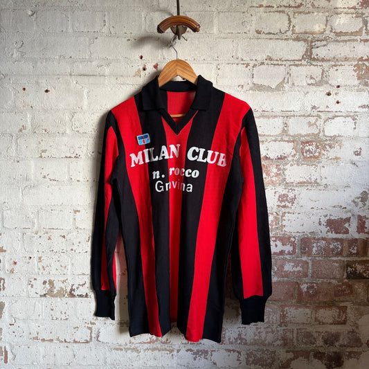 1970s Red and Black Milan Club Football Shirt