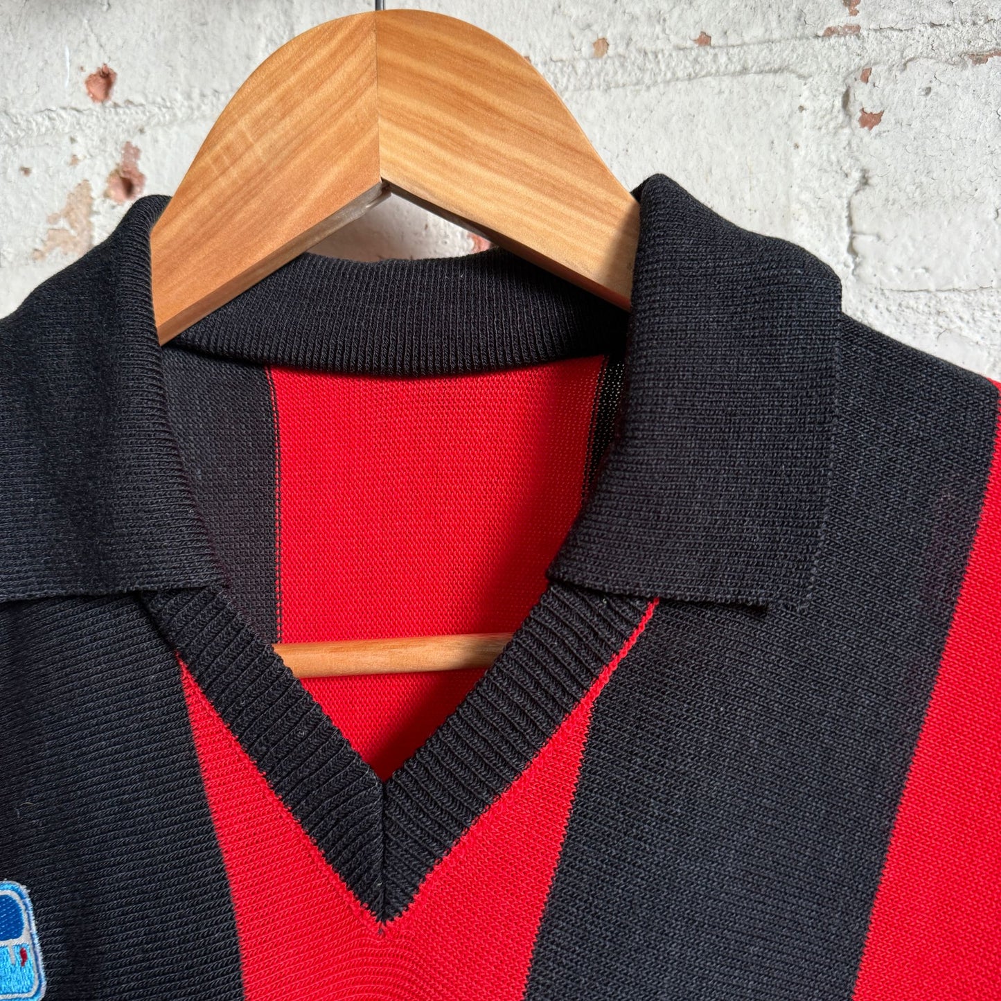 1970s Red and Black Milan Club Football Shirt