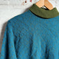 1960s Turquoise Wool Knitted Roll Neck Jumper