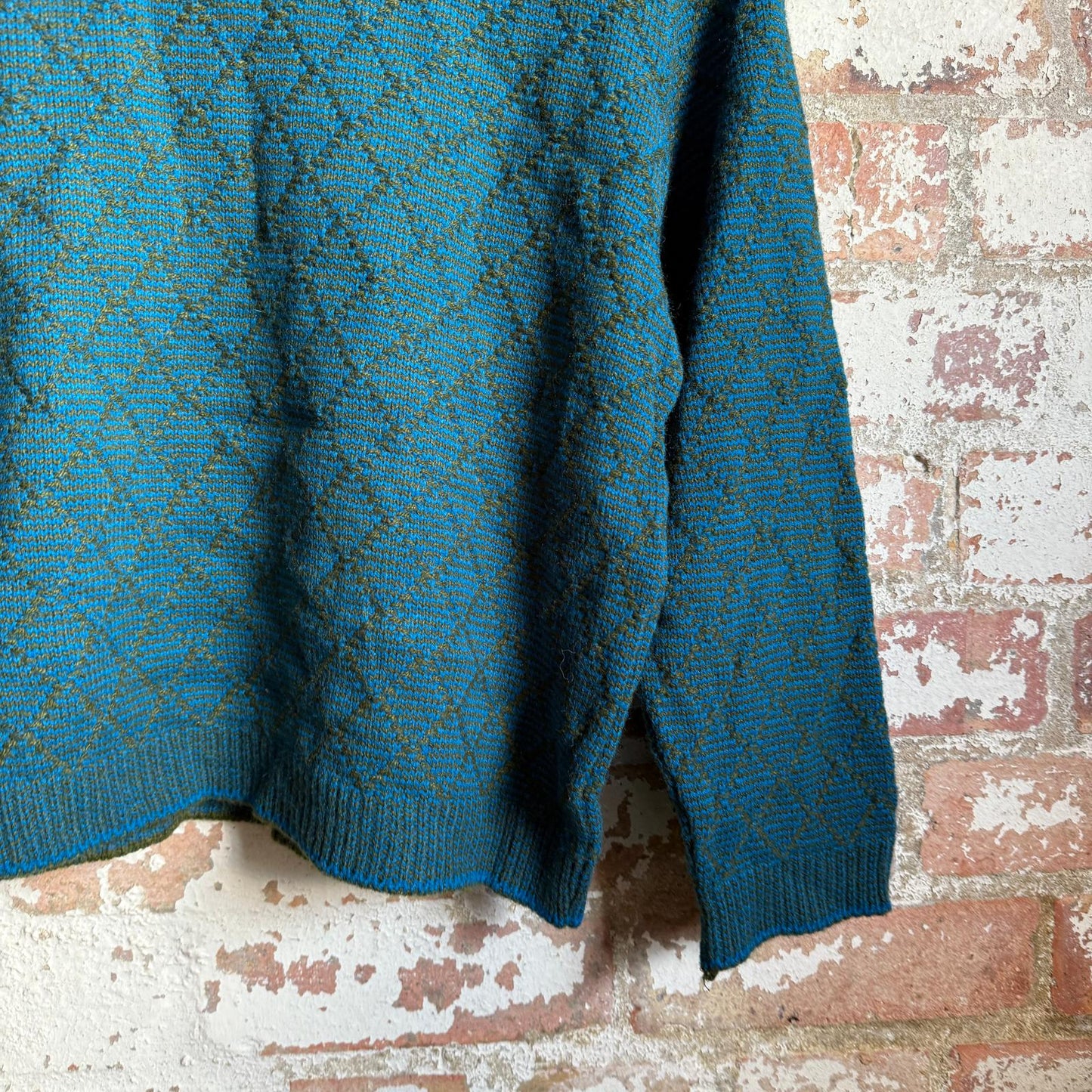 1960s Turquoise Wool Knitted Roll Neck Jumper