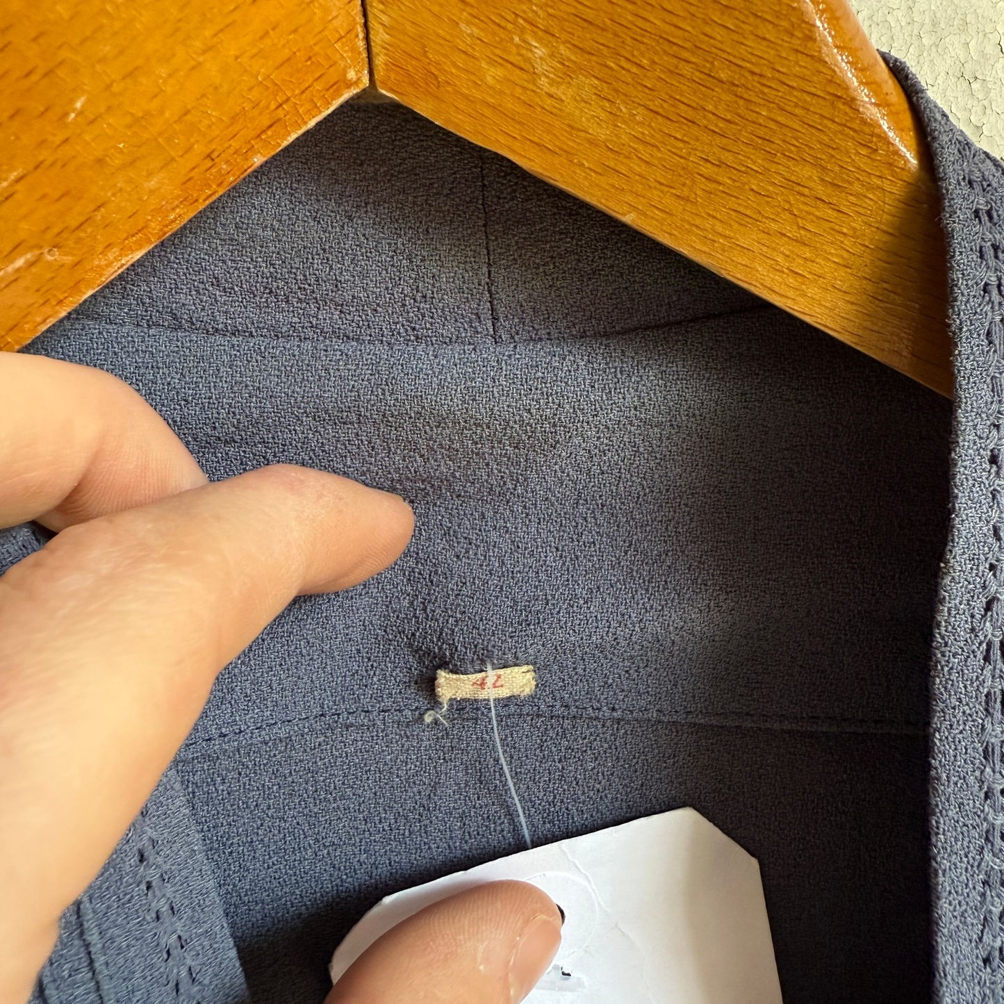 1940s Moss Crepe Blue Blouse Top